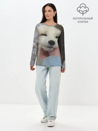 Лонгслив женский. Хлопок / Лисенок