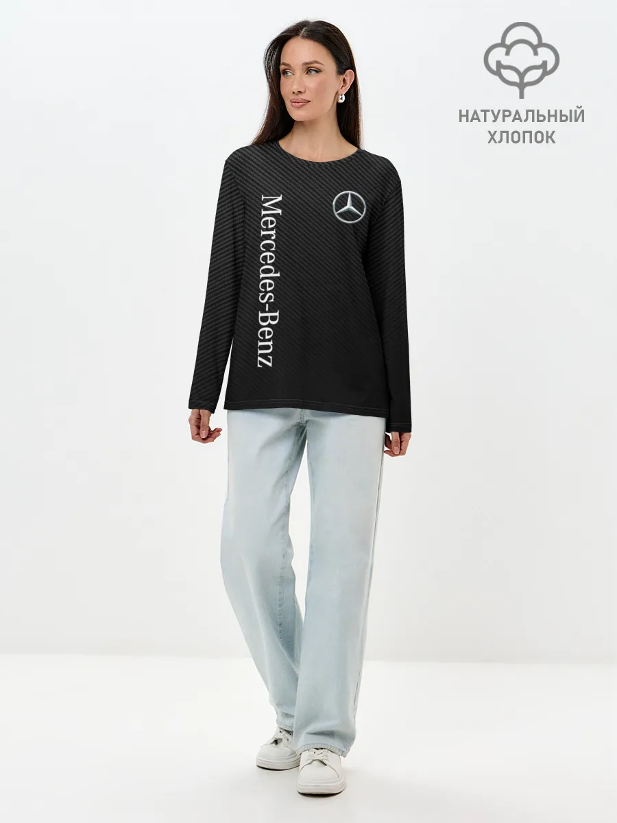 Лонгслив женский. Хлопок / MERCEDES BENZ CARBON