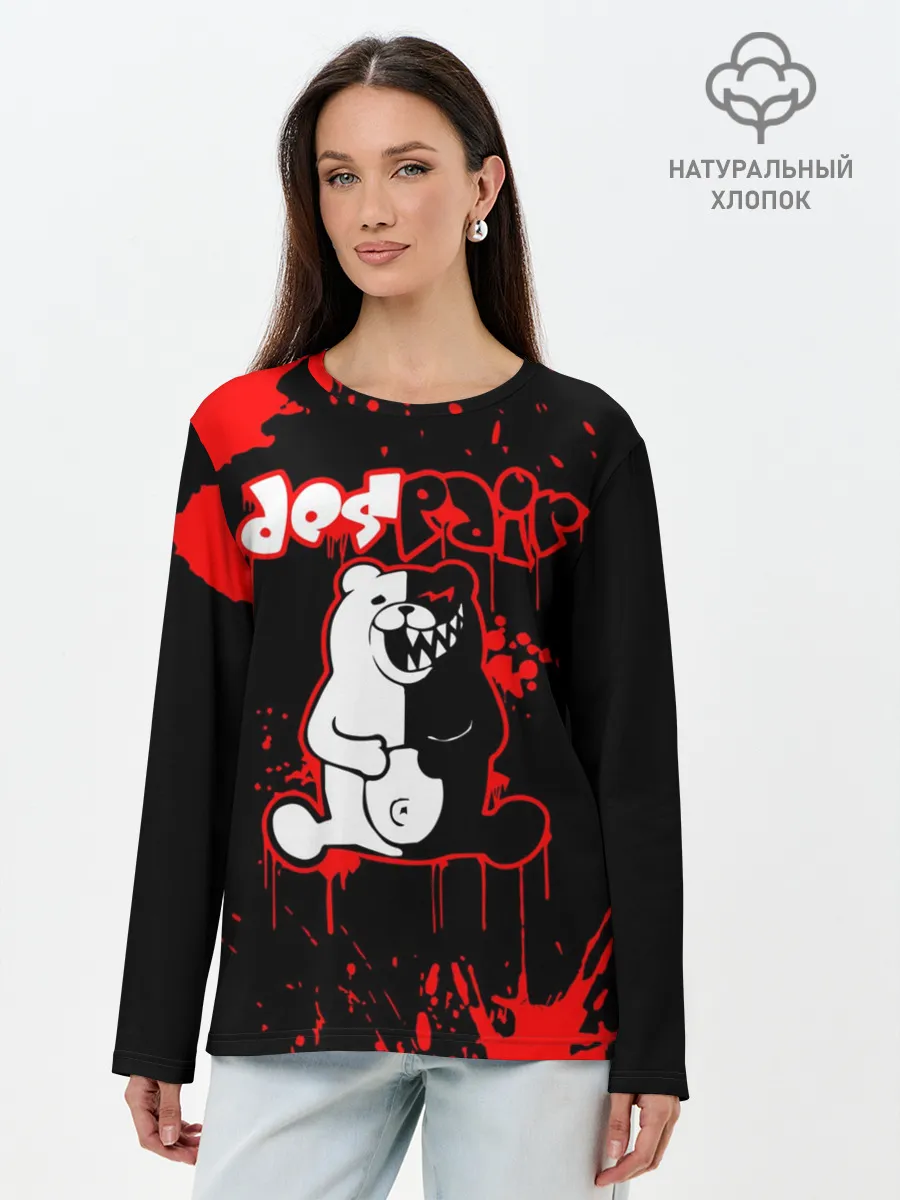 Лонгслив женский. Хлопок / MONOKUMA Despair