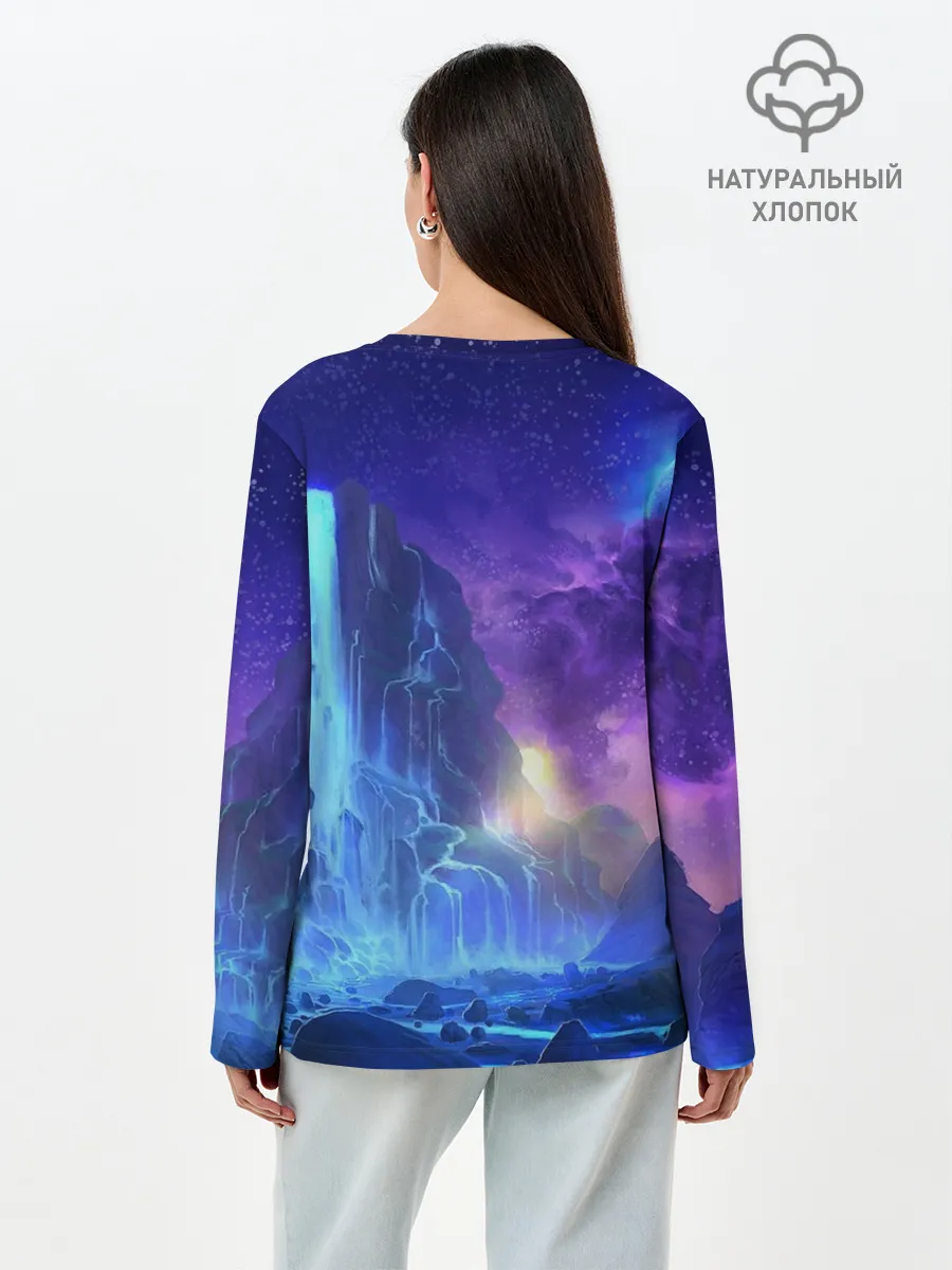 Лонгслив женский. Хлопок / Водопад Фейри Тейл