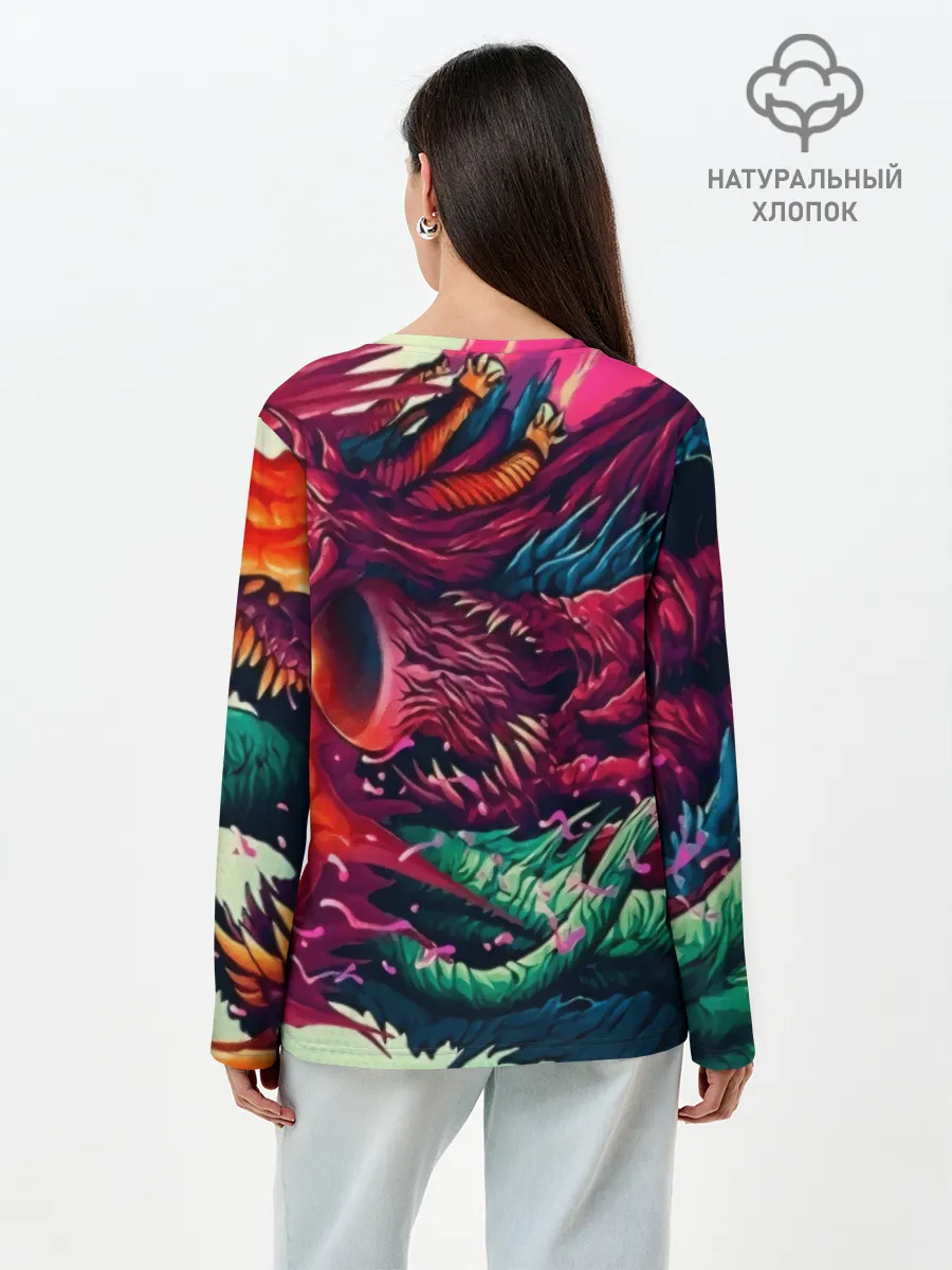 Лонгслив женский. Хлопок / CS GO hyper beast skin