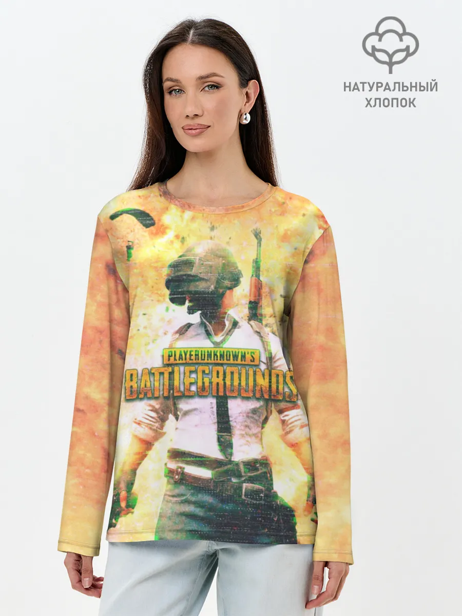 Лонгслив женский. Хлопок / Playerunknowns battlegrounds