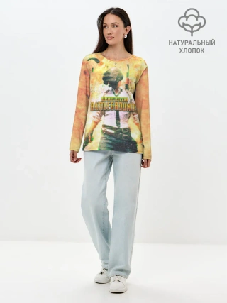 Лонгслив женский. Хлопок / Playerunknowns battlegrounds