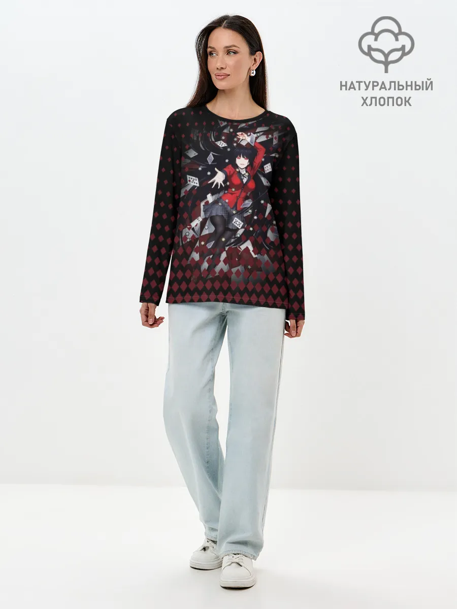 Лонгслив женский. Хлопок / Юмэко Джабами с картами