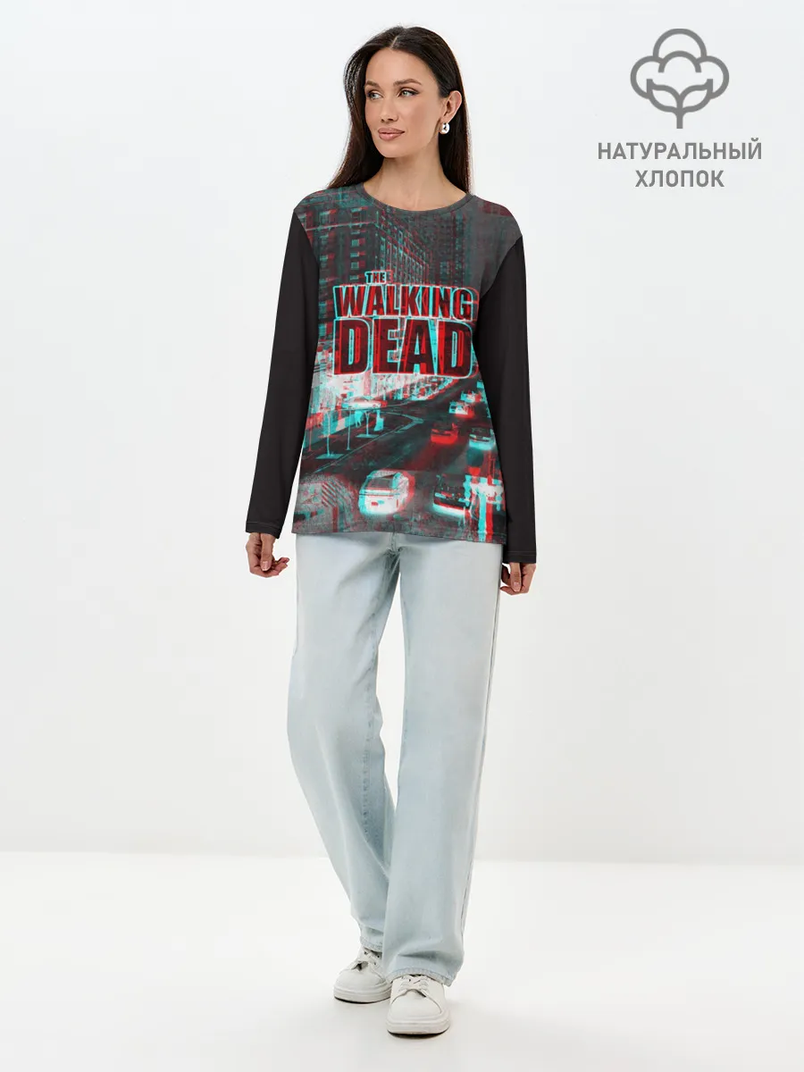 Лонгслив женский. Хлопок / the walking dead glitch