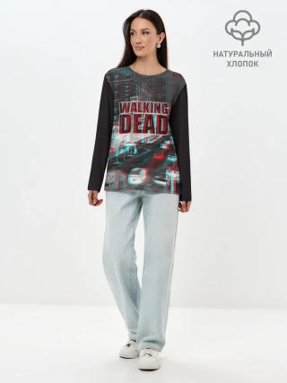 Лонгслив женский. Хлопок / the walking dead glitch