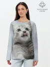 Лонгслив женский. Хлопок / Котенок