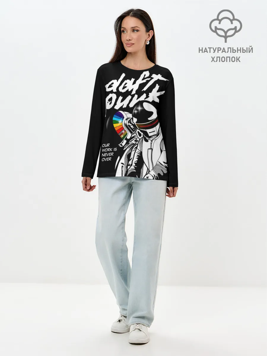 Лонгслив женский. Хлопок / Daft Punk
