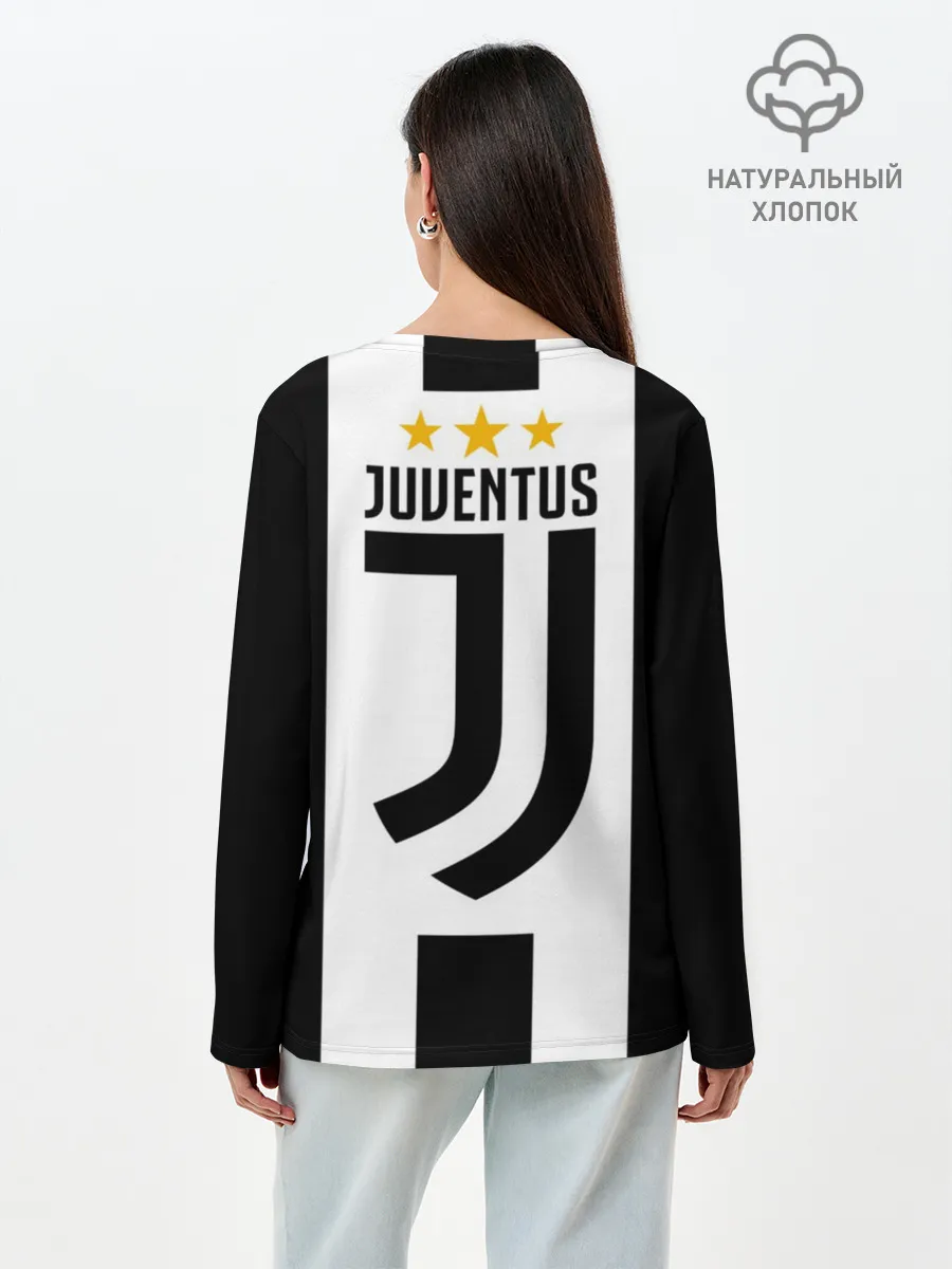 Лонгслив женский. Хлопок / Ювентус