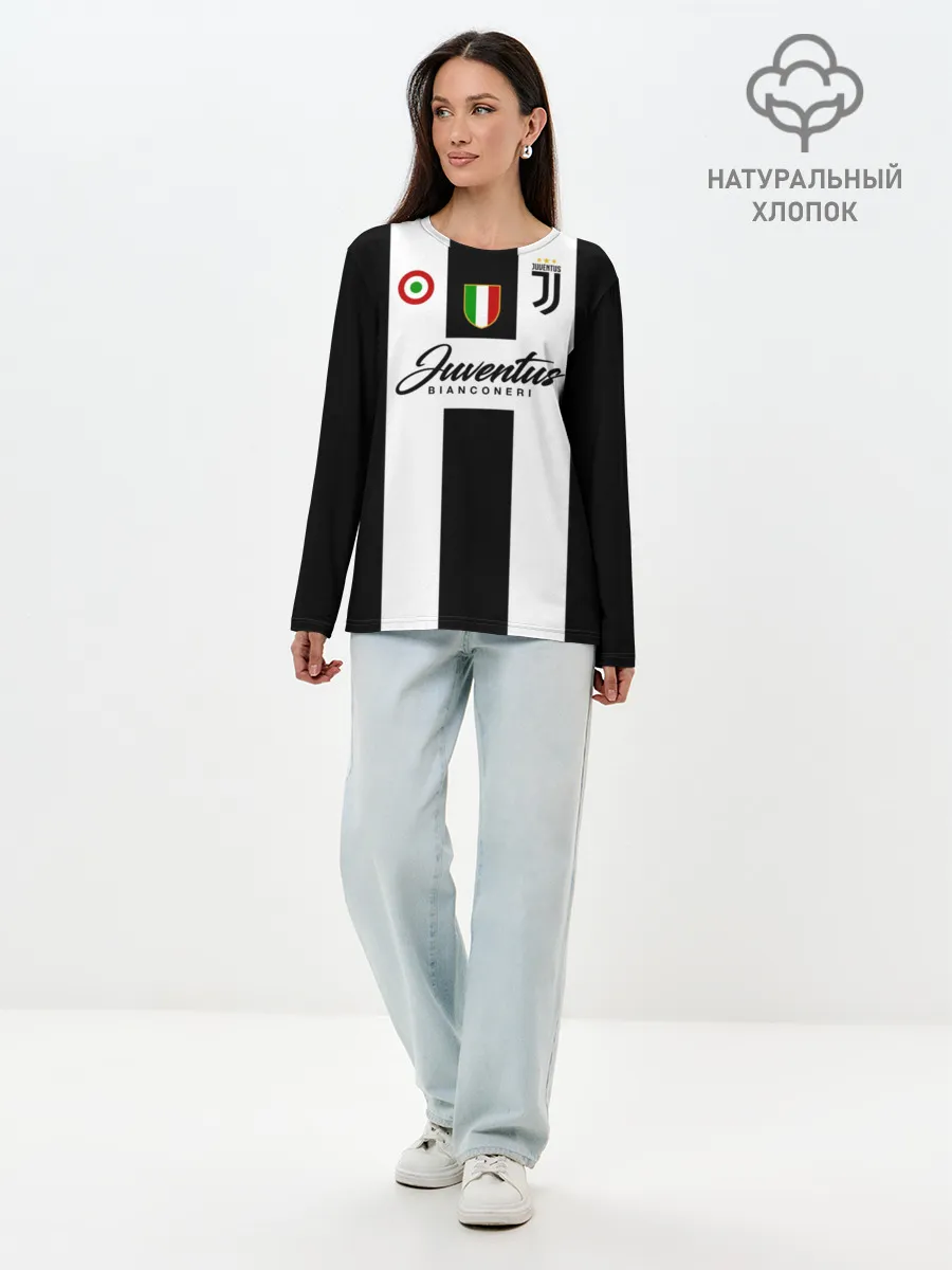 Лонгслив женский. Хлопок / Ювентус
