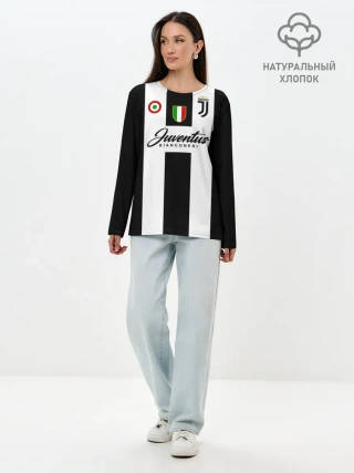 Лонгслив женский. Хлопок / Ювентус