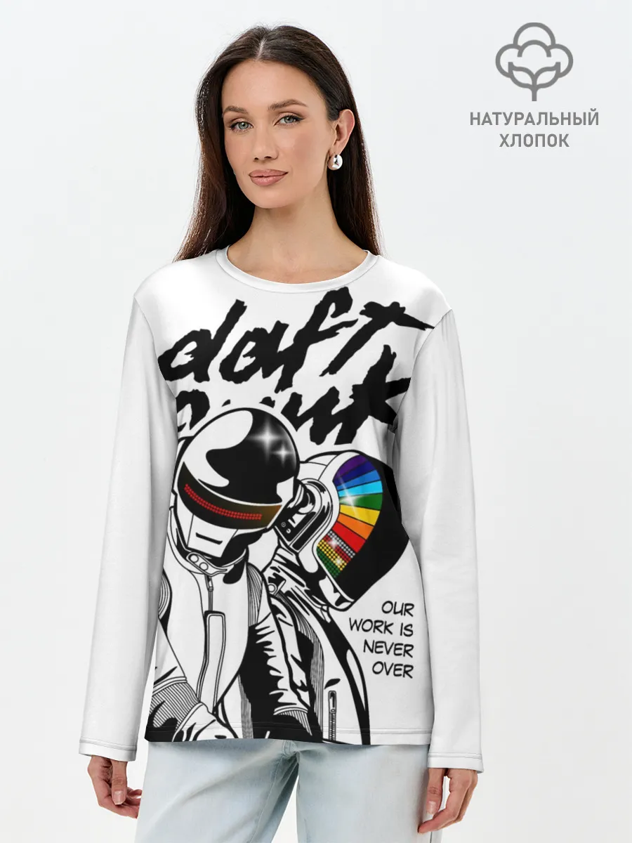 Лонгслив женский. Хлопок / Daft Punk