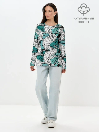 Лонгслив женский. Хлопок / Хамелеоны
