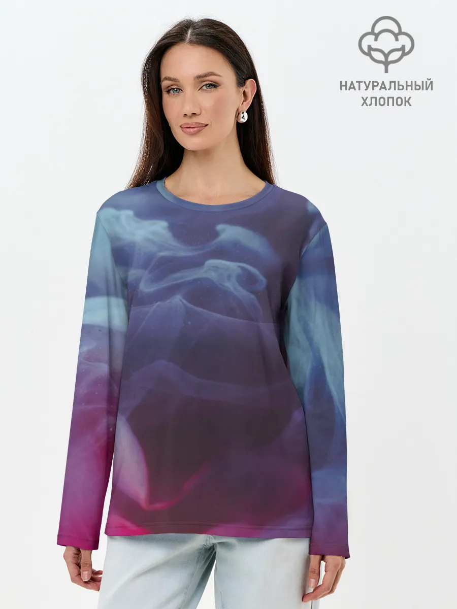 Лонгслив женский. Хлопок / Футболка Smoke