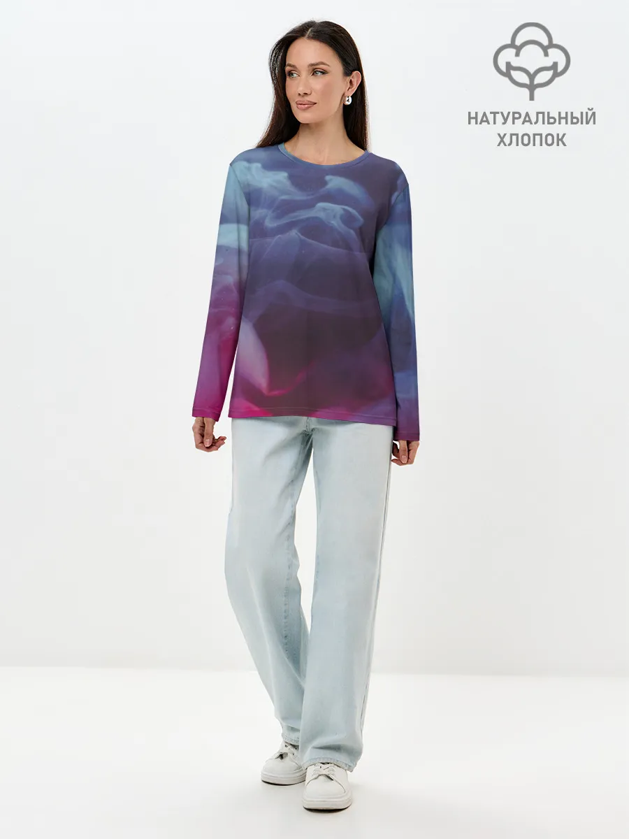 Лонгслив женский. Хлопок / Футболка Smoke