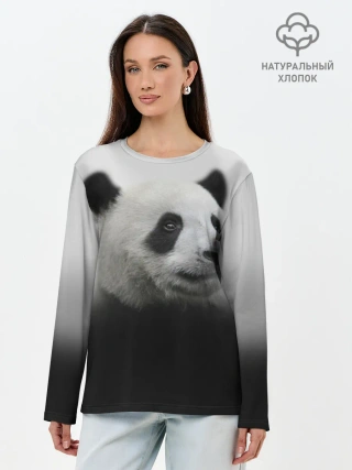 Лонгслив женский. Хлопок / Панда