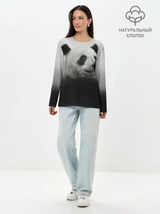 Лонгслив женский. Хлопок / Панда