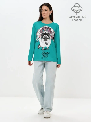 Лонгслив женский. Хлопок / Brave and free