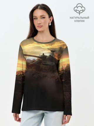 Лонгслив женский. Хлопок / танк на закате