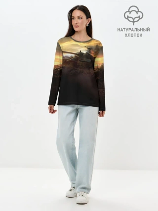 Лонгслив женский. Хлопок / танк на закате