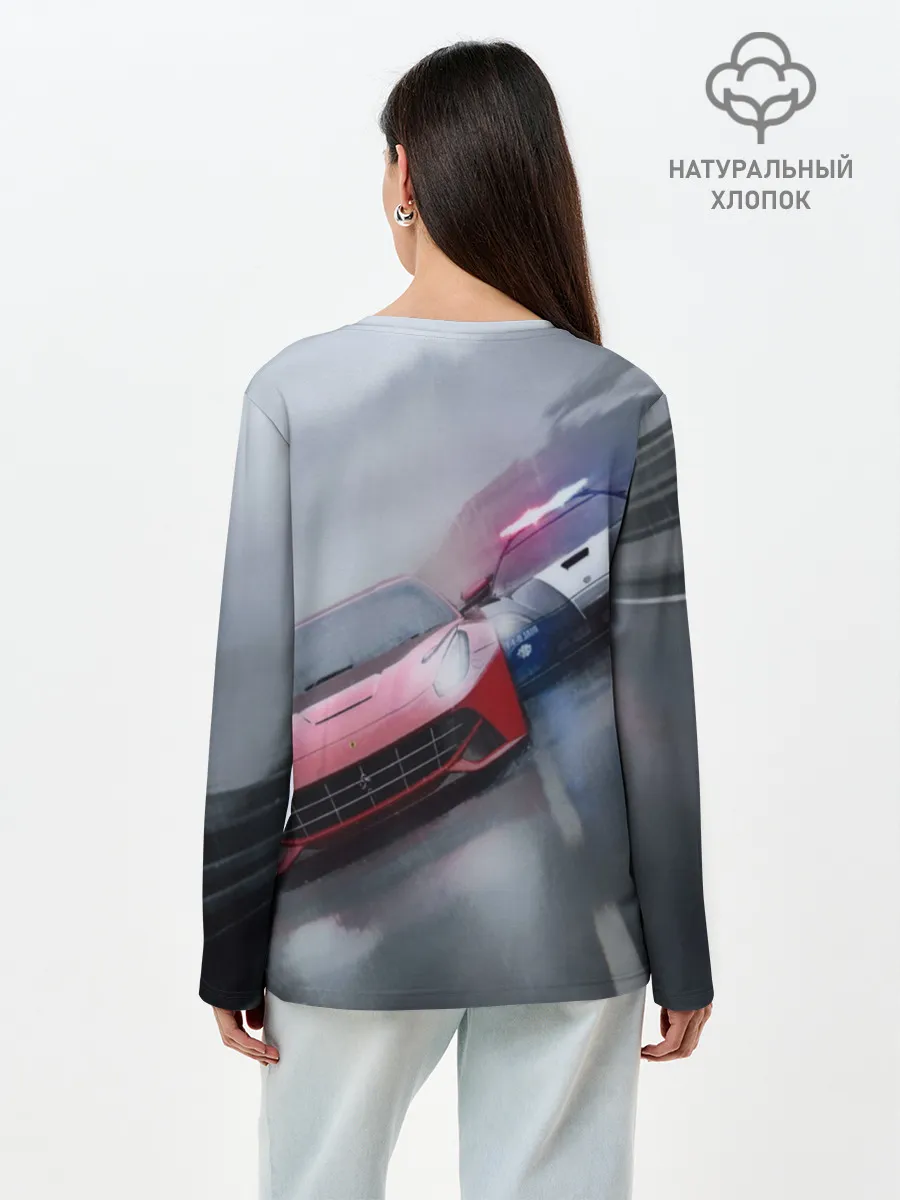 Лонгслив женский. Хлопок / NEED FOR SPEED