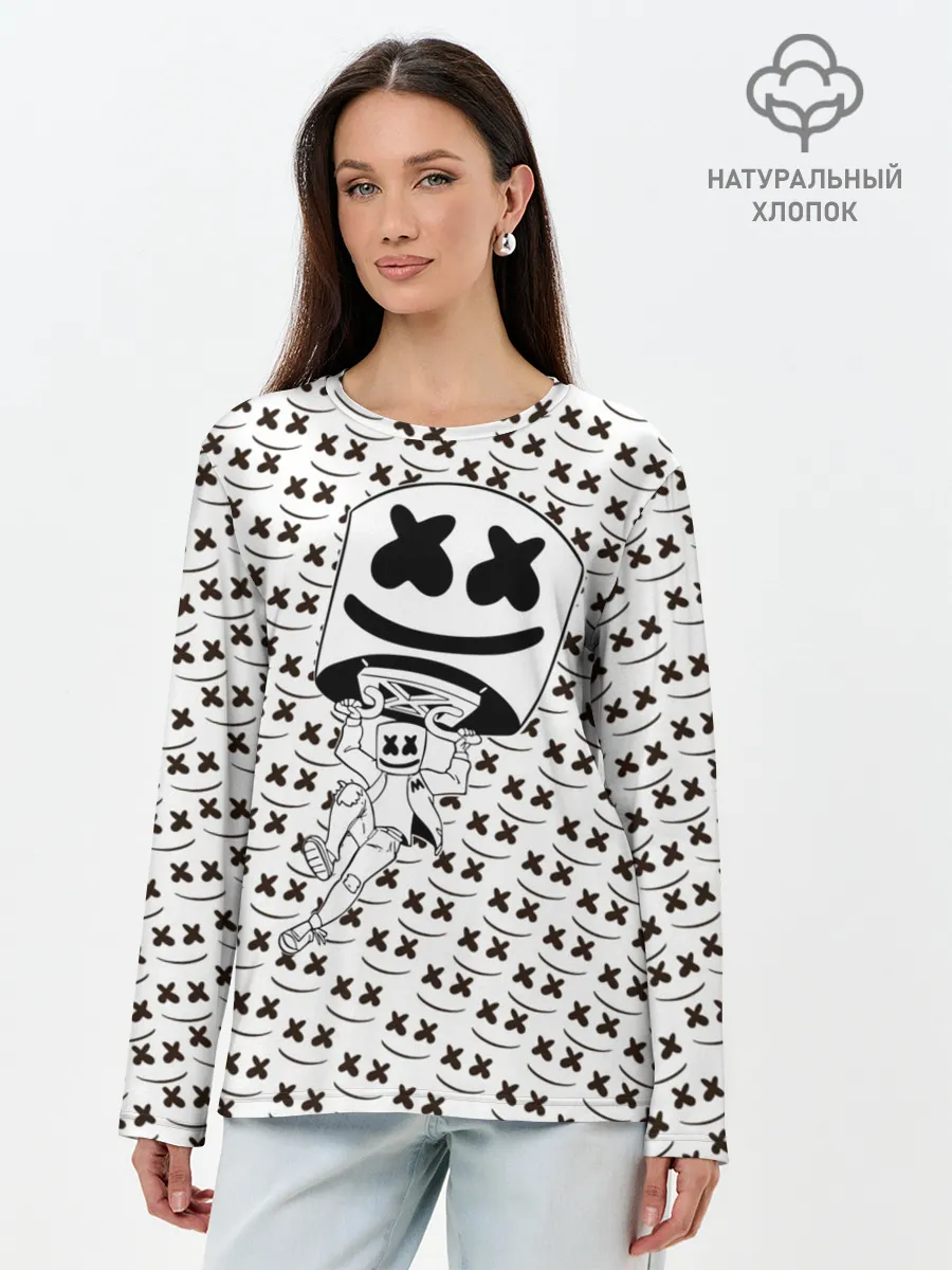 Лонгслив женский. Хлопок / Fortnite Marshmello