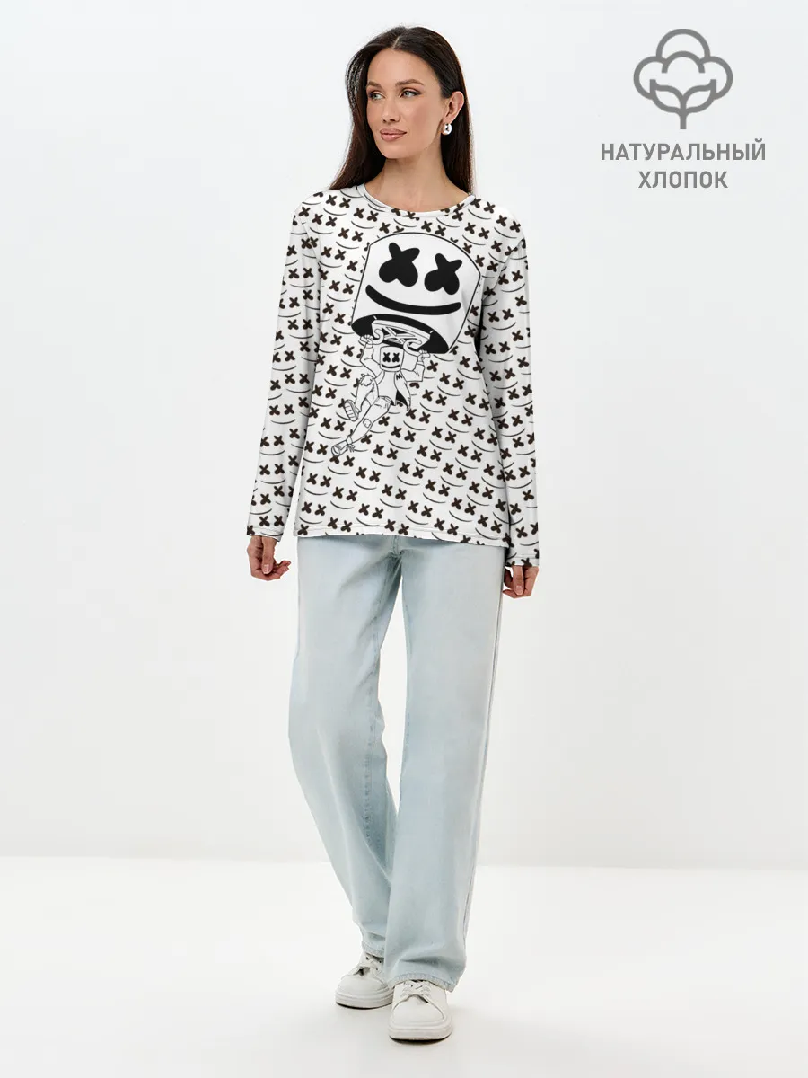 Лонгслив женский. Хлопок / Fortnite Marshmello