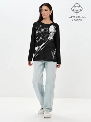 Лонгслив женский. Хлопок / Metallica