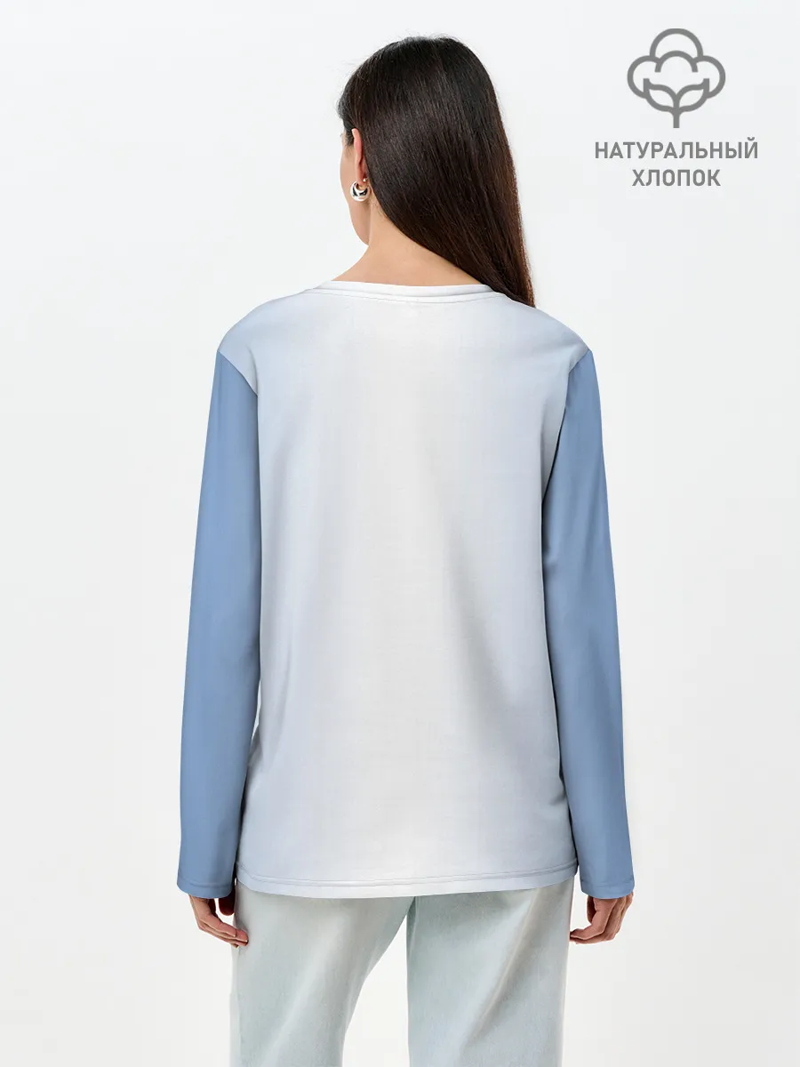 Лонгслив женский. Хлопок / сова