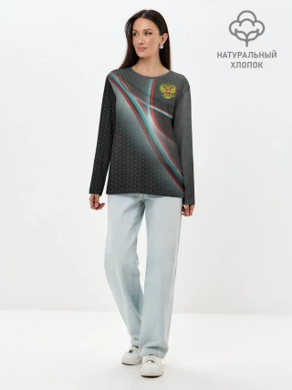 Лонгслив женский. Хлопок / RUSSIA.