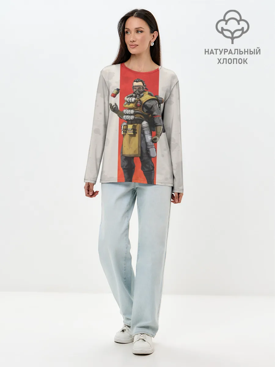 Лонгслив женский. Хлопок / APEX LEGENDS - Caustic