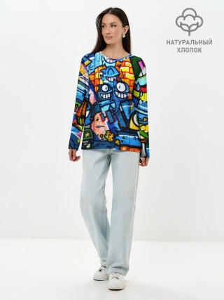 Лонгслив женский. Хлопок / GRAFFITI EXCLUSIVE