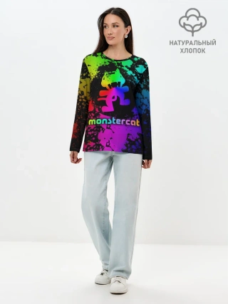 Лонгслив женский. Хлопок / Monstercat