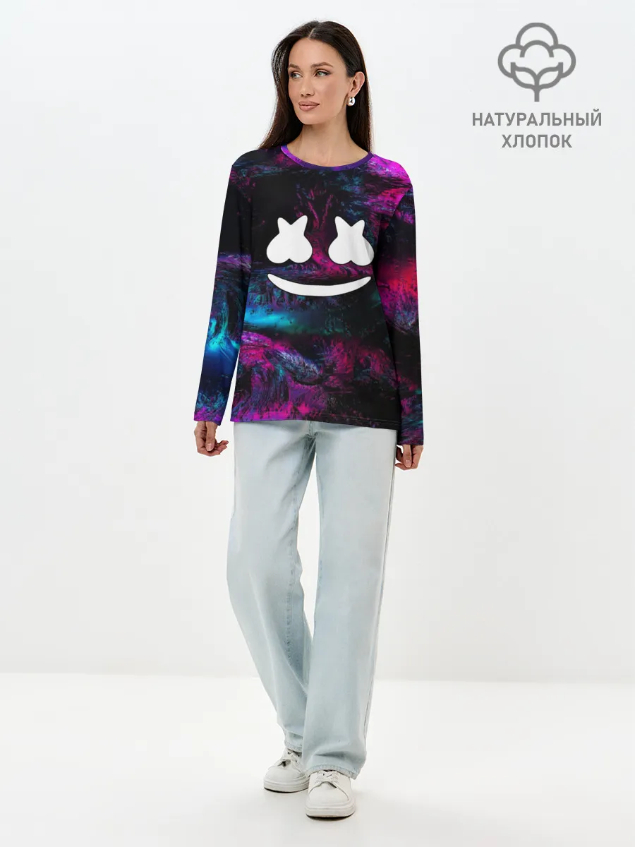 Лонгслив женский. Хлопок / Marshmello NEON