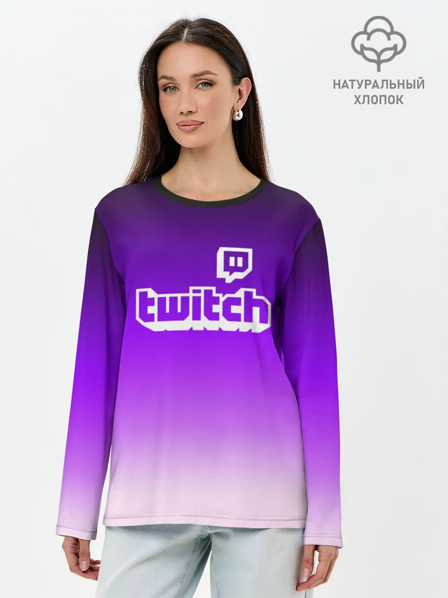 Лонгслив женский. Хлопок / Twitch