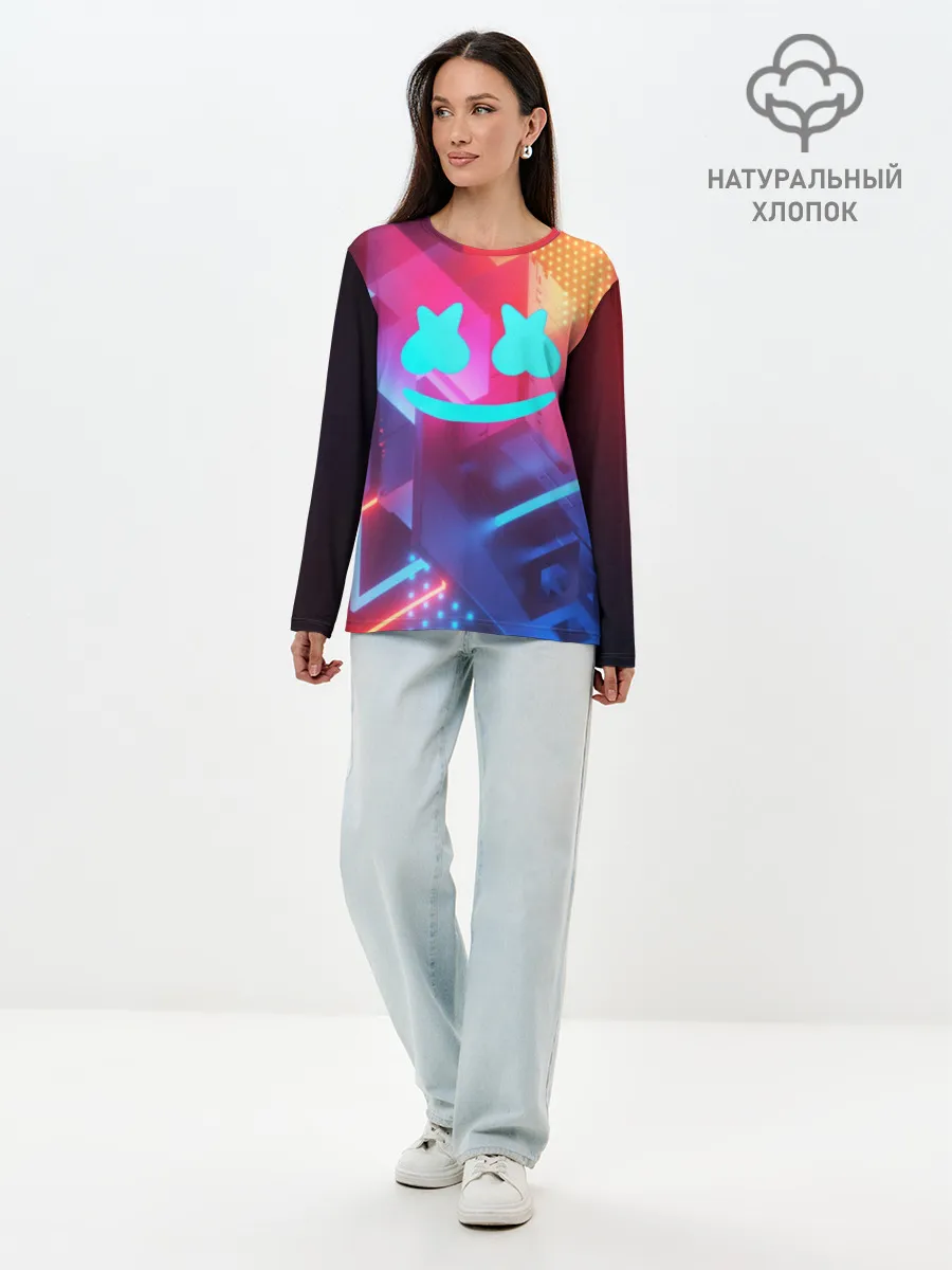 Лонгслив женский. Хлопок / Marshmello