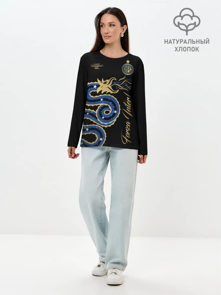 Лонгслив женский. Хлопок / Интер Милан