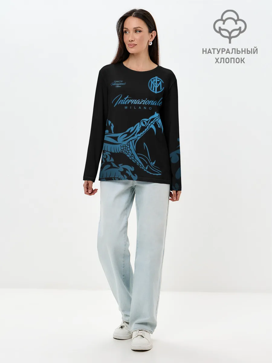 Лонгслив женский. Хлопок / Интер Милан