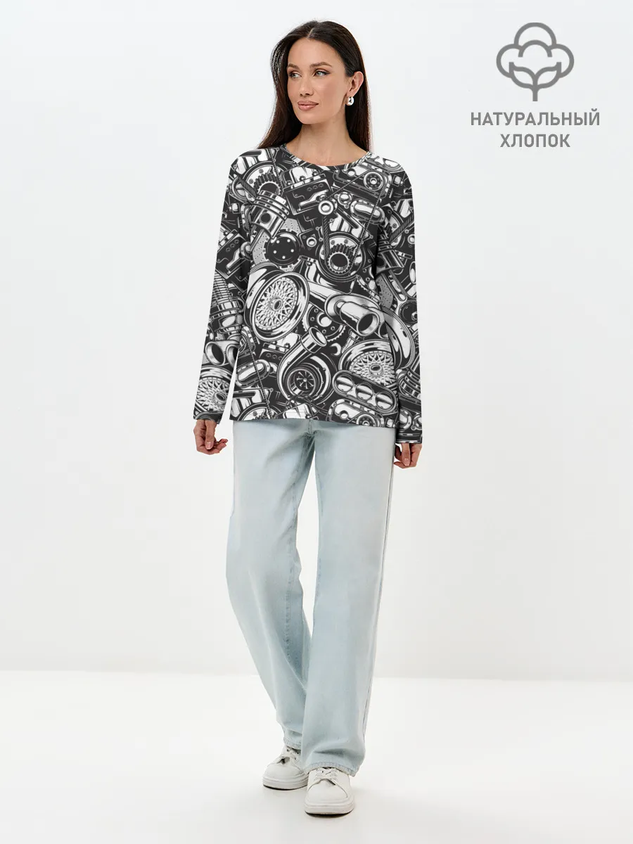 Лонгслив женский. Хлопок / Автомобильные детали