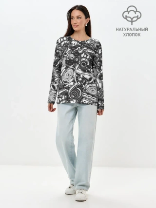 Лонгслив женский. Хлопок / Автомобильные детали