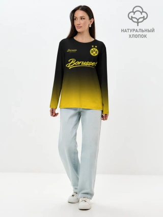 Лонгслив женский. Хлопок / Боруссия Дортмунд