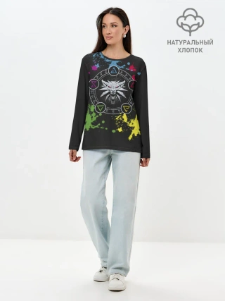 Лонгслив женский. Хлопок / Ведьмак