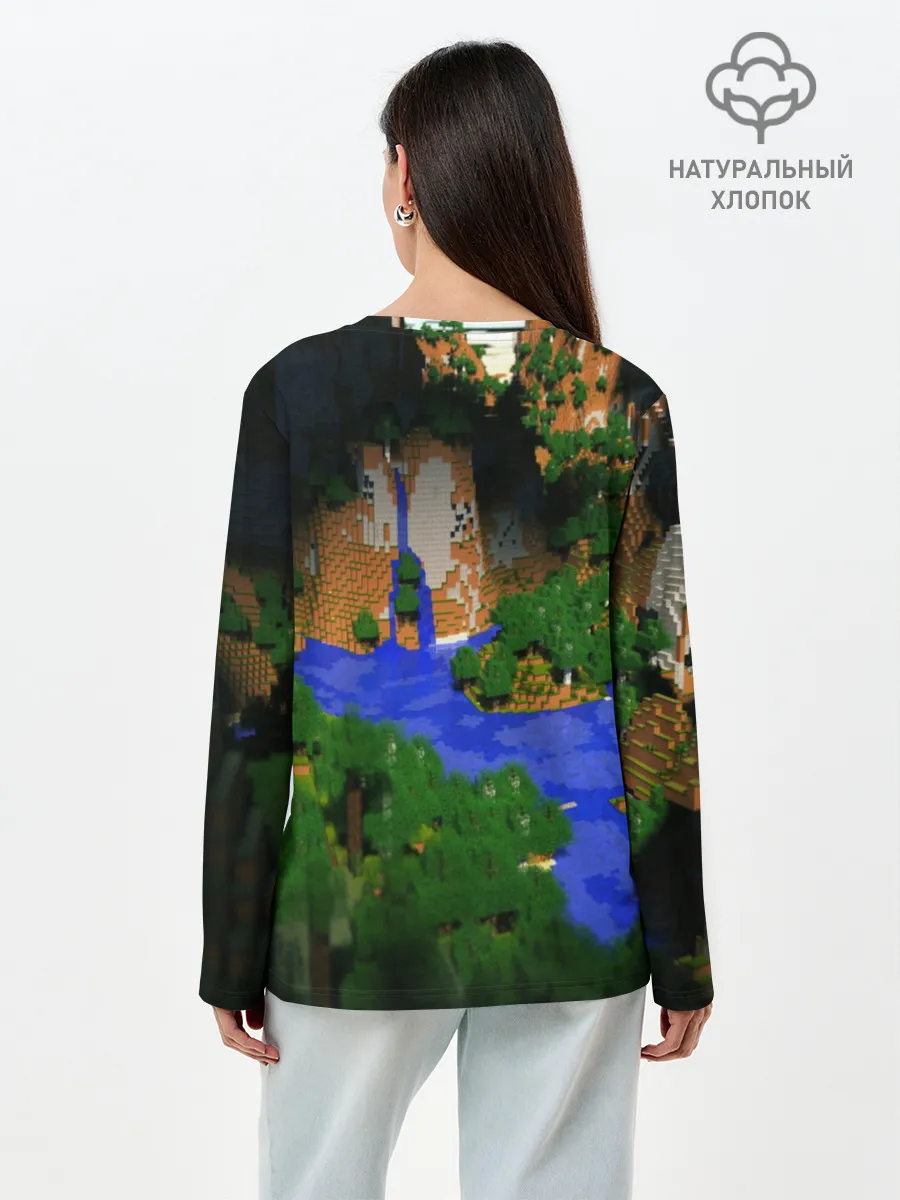 Лонгслив женский. Хлопок / Minecraft