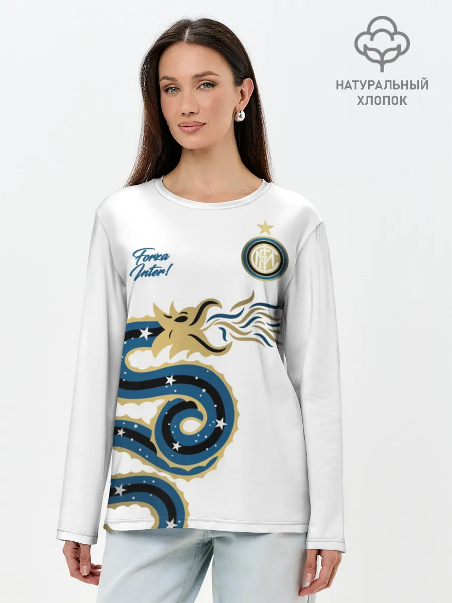 Лонгслив женский. Хлопок / Интер Милан