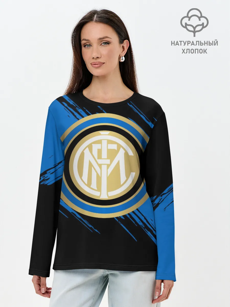 Лонгслив женский. Хлопок / Интер Милан