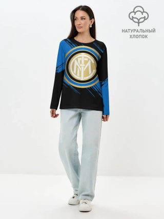 Лонгслив женский. Хлопок / Интер Милан