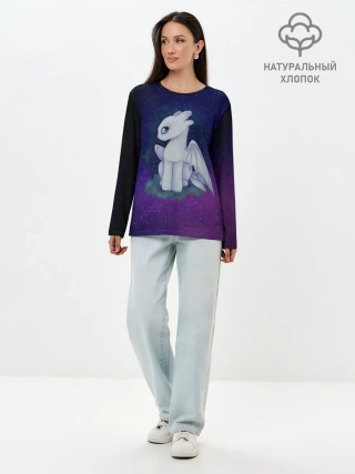 Лонгслив женский. Хлопок / Как приручить дракона