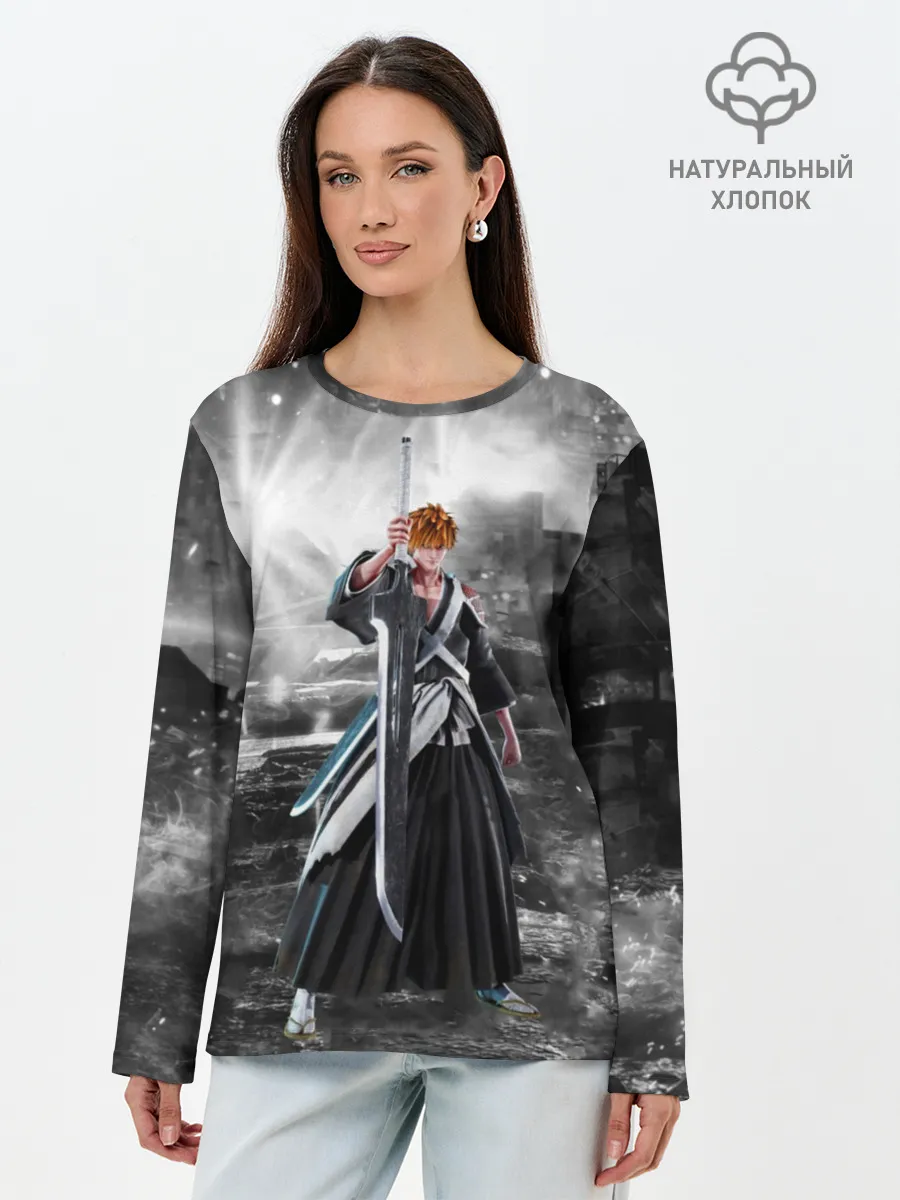 Лонгслив женский. Хлопок / Jump Force - Ichigo Kurosaki