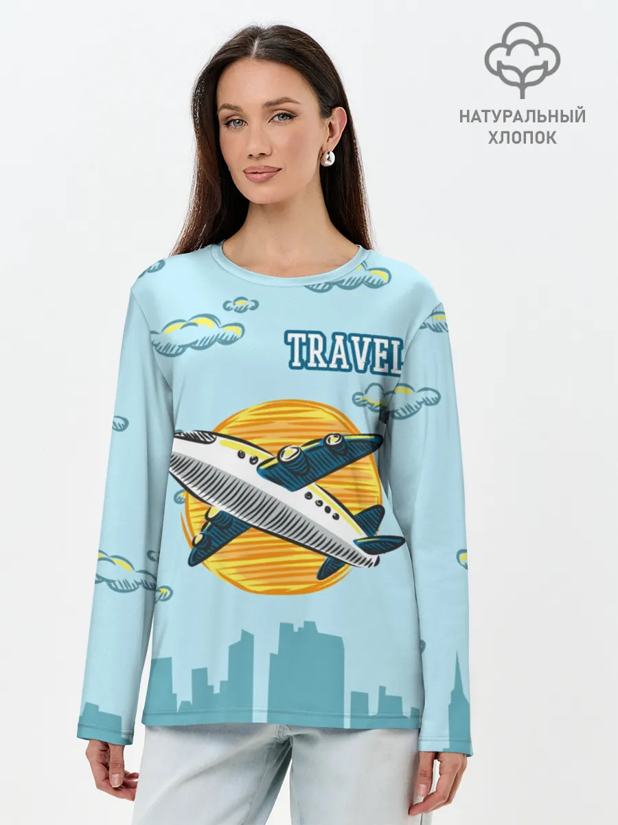 Лонгслив женский. Хлопок / Путешествия