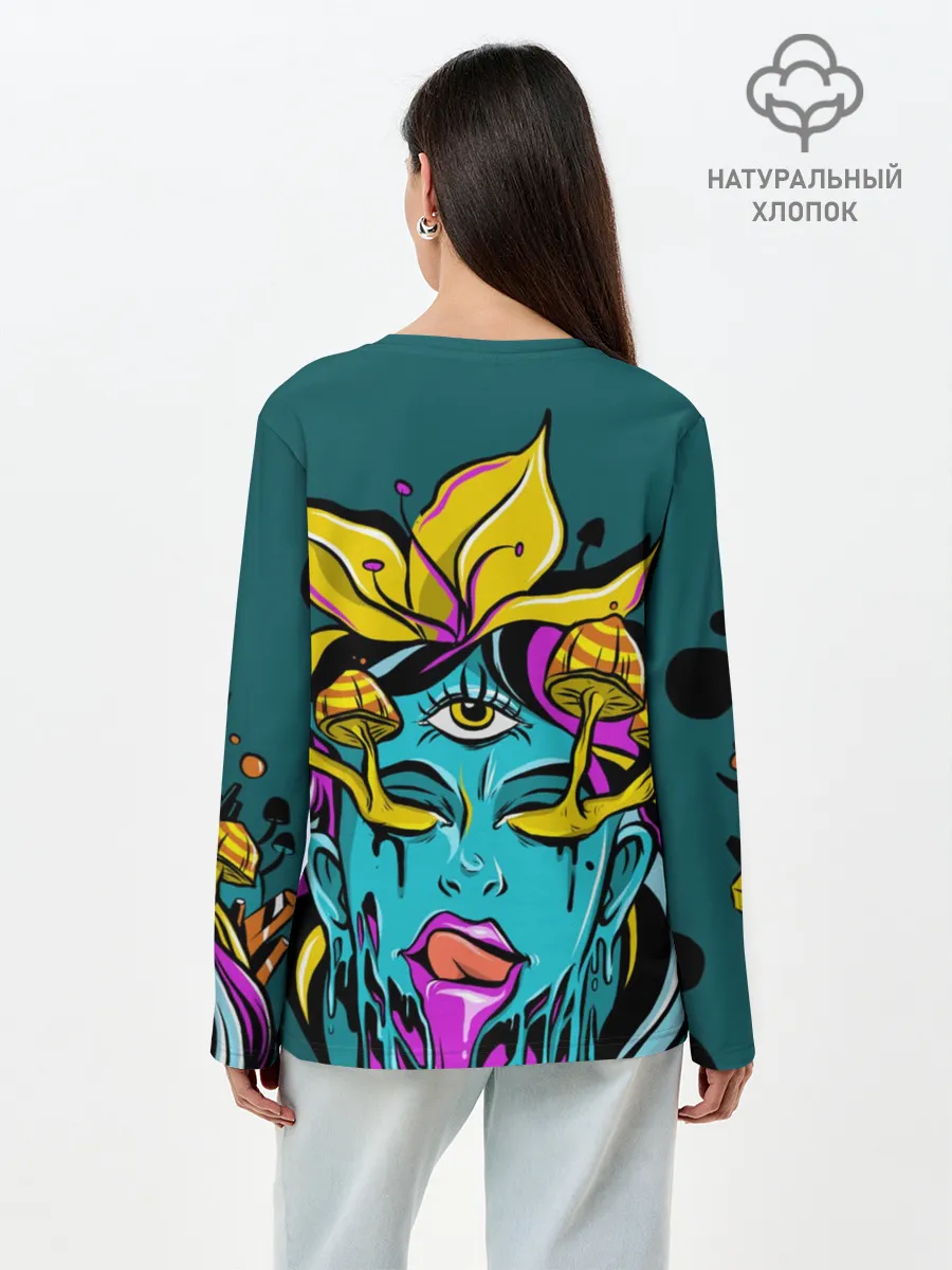 Лонгслив женский. Хлопок / Девушка трип